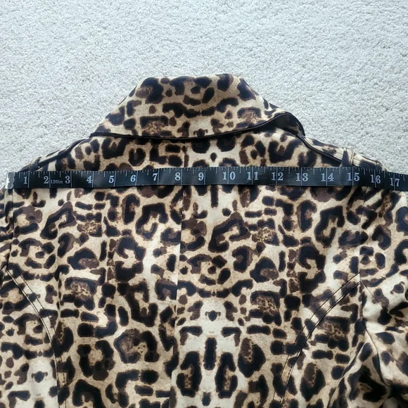 Etcetera Leopard Print Trench Coat Like New Designer Outerwear Size 8 - Picture 10 of 14